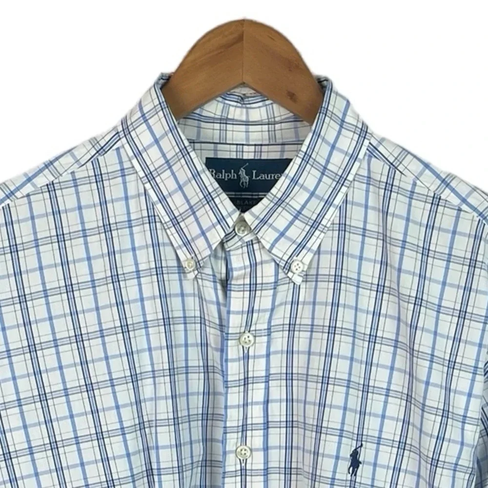 BF1319 Men’s Polo Ralph Lauren Designer BLAKE Vintage Button Down Shirt L